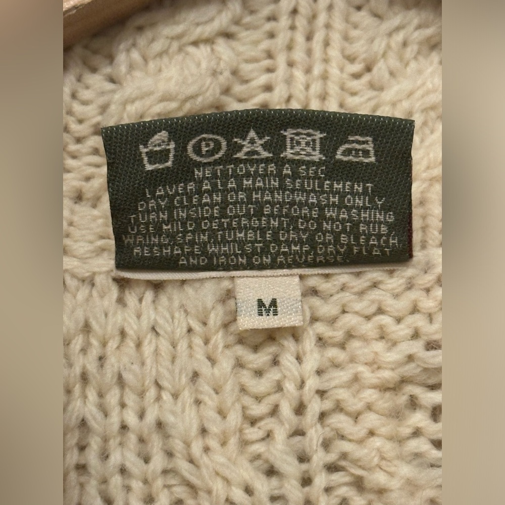 Carraig Donn Sweater Womens Off White 100% Merino Wool Size Medium - Picture 5 of 6